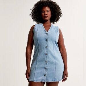 The A&F Mara Denim Vest Mini Dress - large/tall